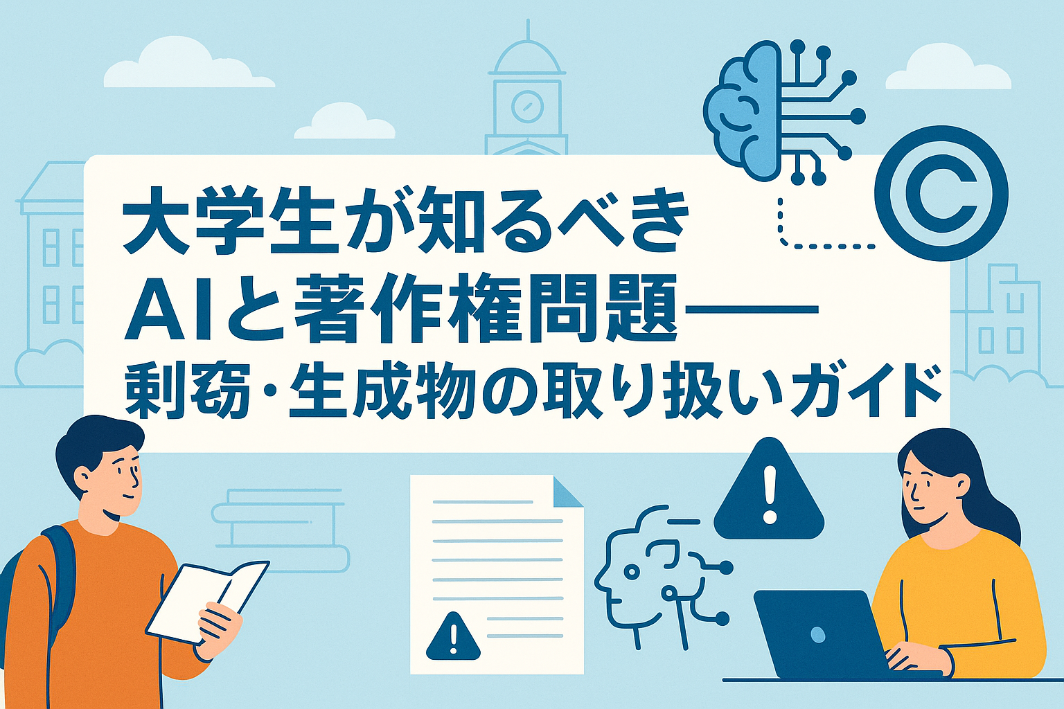 大学生が知るべきAIと著作権問題――剽窃・生成物の取り扱いガイド のアイキャッチバナー