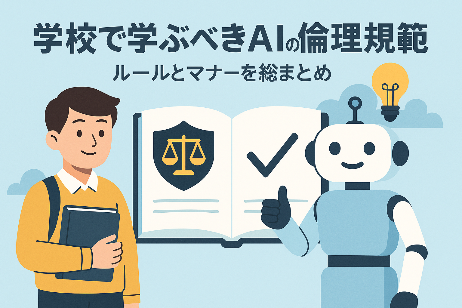 学校で学ぶべきAIの倫理規範――ルールとマナーを総まとめ のアイキャッチバナー
