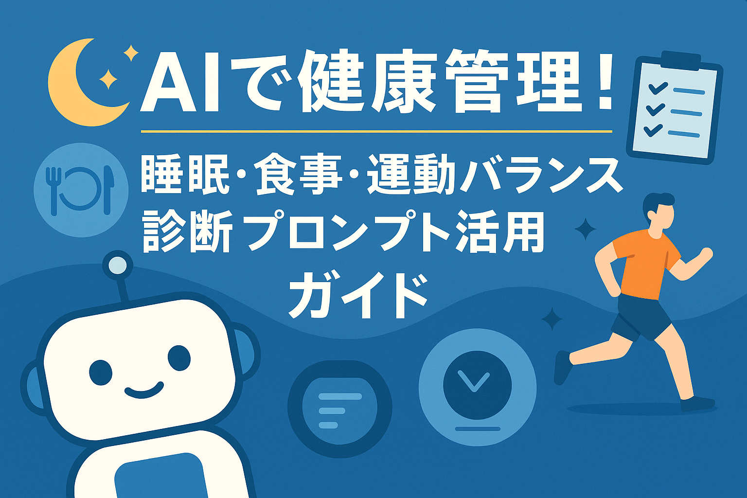 AIで健康管理！睡眠・食事・運動バランス診断プロンプト活用ガイド のアイキャッチバナー