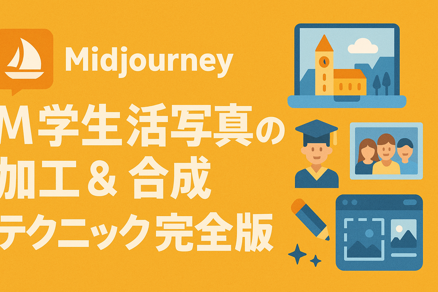 Midjourney活用術！学生生活写真の加工＆合成テクニック完全版 のアイキャッチバナー