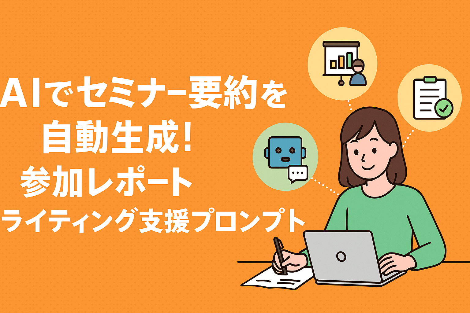 AIでセミナー要約を自動生成！参加レポートライティング支援プロンプト のアイキャッチバナー